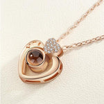 Double Heart I LOVE YOU Projection Necklace