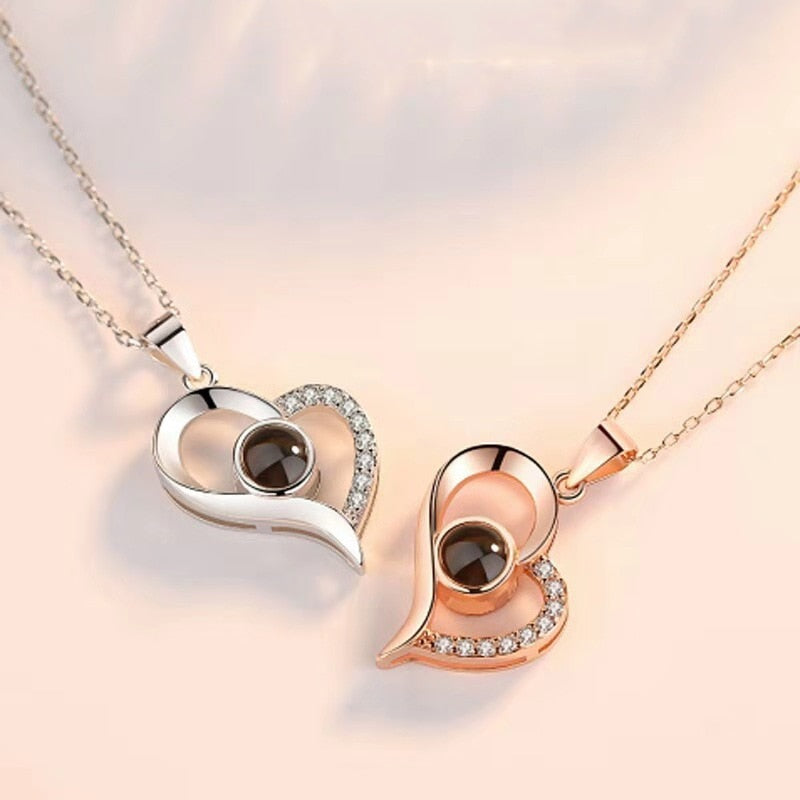 Heart I LOVE YOU Projection Necklace