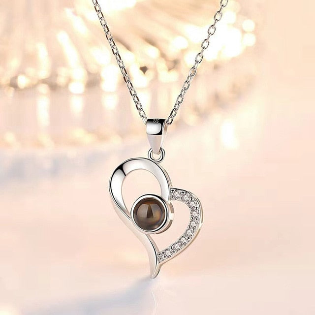 Heart I LOVE YOU Projection Necklace